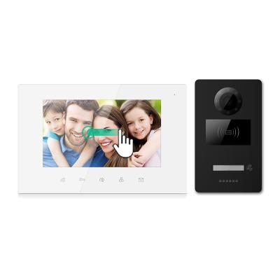 China NIGHT VISION 2 Wire Bus System Touch Screen Ring Doorbell Video Door Entry System For 12/3/4 Family for sale