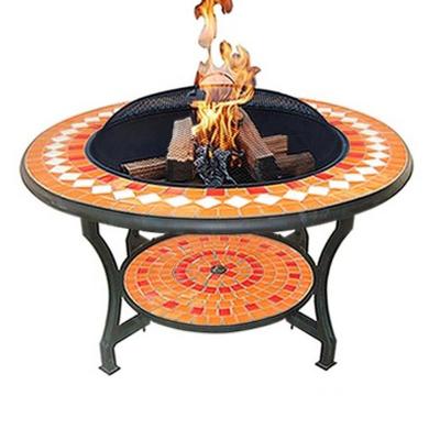 China Movan Easily Assembled Hot Patio Table with Fire Pit Wood Burning Outdoor Mosaic Fire Pit for sale