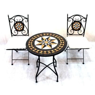 China Traditional Mosaic Bistro Sets Outdoor Mosaic Patio Table And Chair Set for sale