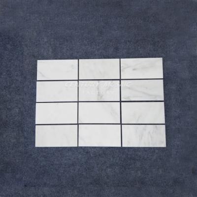 China Excellent Modern Statuary White Marble Subway Honed Tiles for sale