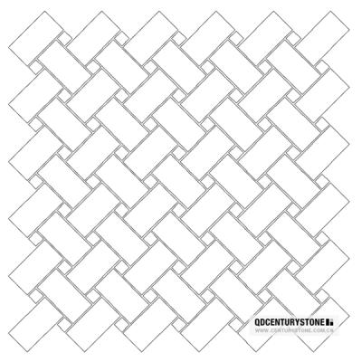 China Interior Decorative Stone Dots Basketweave Mosaic Wall Tiles Parquet White Marble Black for sale