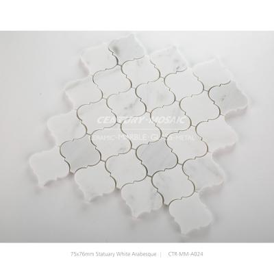 China Oriental White Flooring Or Wall Cladding Century Arabesque Marble Mosaic Floor And Wall Tiles Design for sale