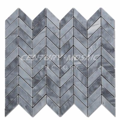 China Parquet Milan Herringbone Gray Marble Mosaic Slab For Kitchen Wall Slab for sale