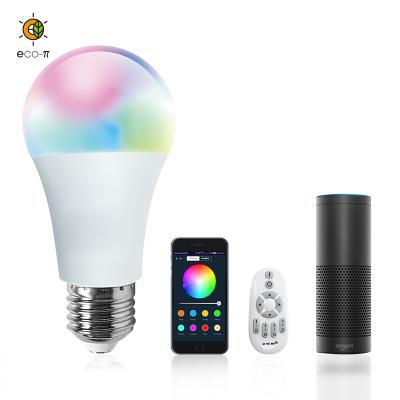 China Residential E26 E27 B22 Smart Wireless Multi-Color Control RGB Dimmable Wifi Smart Led Light Bulb With Amazon Compatible Alexa Google Home for sale