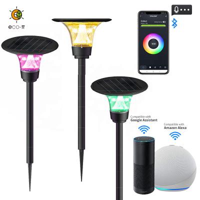 China New RGB App Garden 2022 Control IP65 Outdoor Track Road Solar Smart Garden Lights for sale