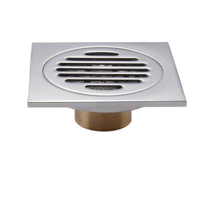 China High Quality Brass Shower Anti-odor Strainer Square Bathroom Floor Waste Drain for sale