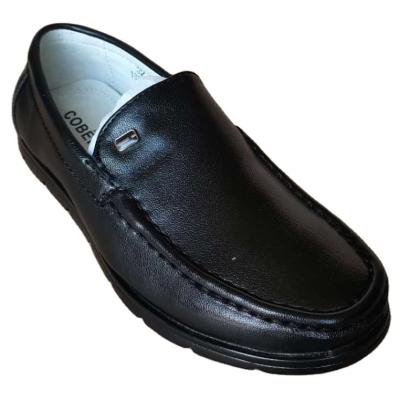 China Fashion Trend Middle School Student Breathable Leather Casual Flat School Black Shoes for sale