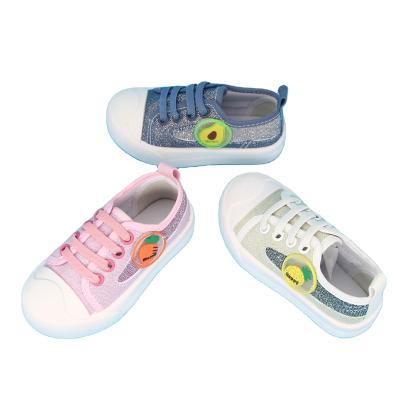 China Durable cute candy color kids canvas shoes casual slip on shoe printing comfortable board shoes for sale