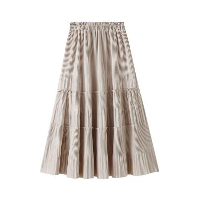 China Plus Size Autumn High-waisted Velvet Pleated Skirt Gold Velvet Skirt Mid Length Women's Mid Length Long Was Thin Coldker for sale