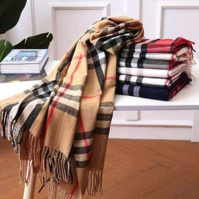 China Designer Scarf Women Winter Wool Classics Plaid Tassel Material Luxury Scarfs Fashion Ladies Outdoor Warm Scarf Shawl For Men for sale