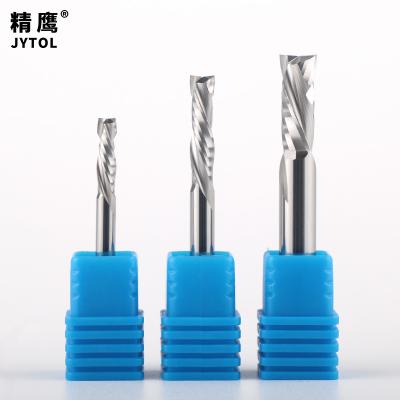 China Double Edge Compound Milling Machining End Mill For Acrylic Plexiglass And Solid Wood Two Flutes Through Spiral Milling Cutter for sale