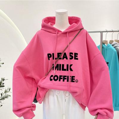 China Trendy Types In-Stock Mixed Plus Style Women Hooded Hoodies Thick Velvet Sleeve Hoodies Casual Loose Polyester Along Warm Fleece Hoodie for sale