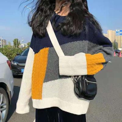 China Trendy types knit wholesale loose round neck sweater mix ladies fashion sweaters brand new women pullover for sale