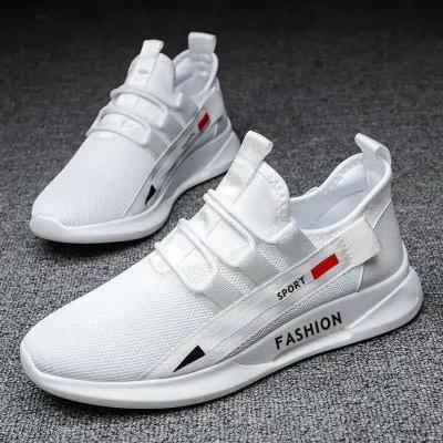 China Breathable Fashion Trend Design Flight Woven New Woven Sneaker Mens Sports Shoes Fashion Running Man Causal Shoes for sale