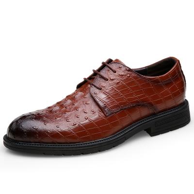 China Latest Men's Formal Casual Men's Stylish Genuine Leather Shoes Breathable Lace-up Stylish Shoes Wholesale for sale