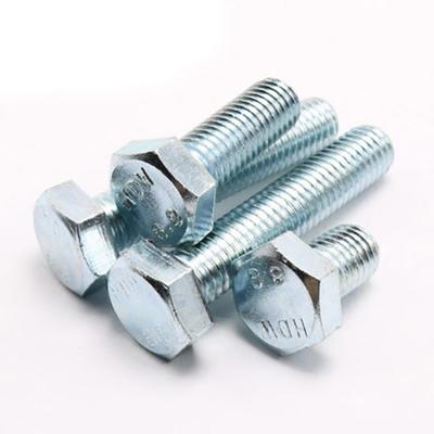 China Steel Hexagon All Full Thread Bolts With Carbon Steel Grade 8.8 Blue And M10 White Galvanized Galvanized m20 for sale