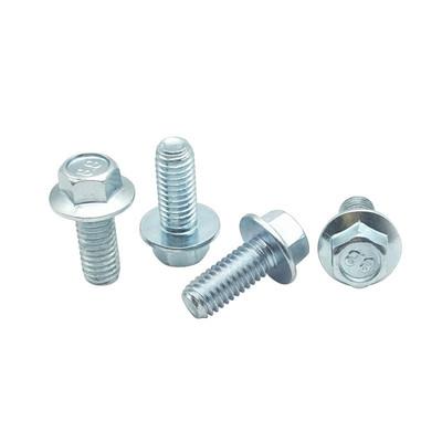 China Steel All Teeth Zinc Blue White Hexagon Bolt With DIN 6921 Flange for sale