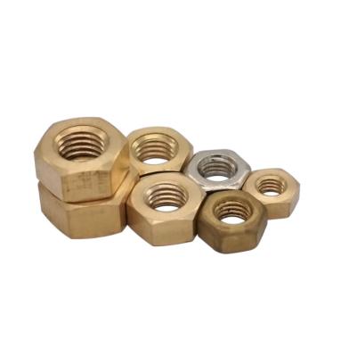 China M3 M4 M5 M6 M8 M10 Custom Hex Lock Nuts Heavy Industry Factory Brass Hex Nuts for sale