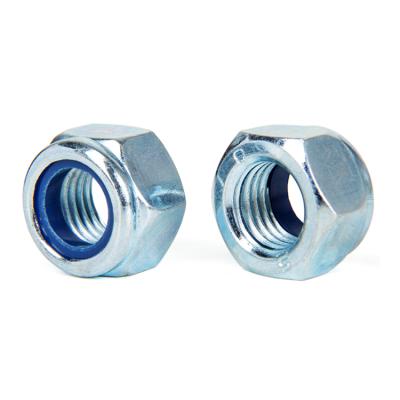 China General Industry Zinc Blue Blank Grade 4 Nylon Insert Locknuts for sale