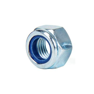 China General Industry Grade 8 Zinc Blue White Nylon Insert Lock Nuts Nylon Locknuts for sale