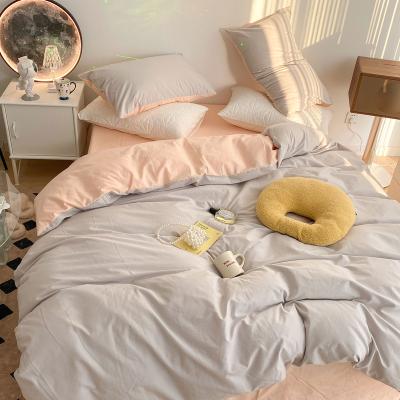 China New Designs 100% Solid Colors Wholesale Hot Sale Organic Comforter Luxury Bedding Set Nondisposable contton for sale