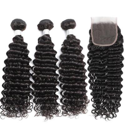 China Curly Curl Deep Wave Virgin Highlighted Bundles With Closures Loose Wave Highlights Hair Color Bundles Body Highlight Bundles With Closure for sale