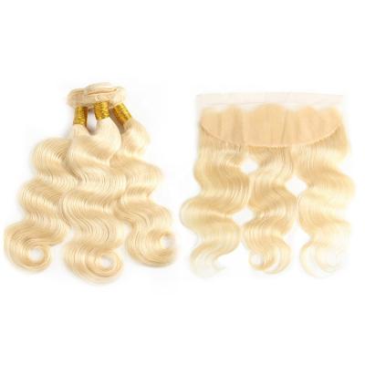 China Curly Curl Unprocessed Cuticle Aligned 613 Raw Indian Virgin Hair Blonde Hair Bundles, Raw Indian Temple Hair, Raw Indian Hair Volume for sale