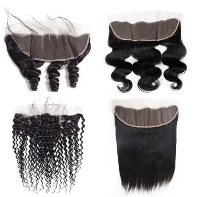 China 100% Curly 13x4 Curly Closure Malaysian Hair Real With Lace Frontal Transparent Swiss Virgin Hair Unprocessed Headband for sale