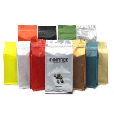 China Food Aluminum Foil Coffee Bags With Valve Stand Up Zipper Resealable Coffee Bean Bag Packaging for sale