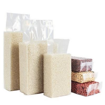 China Recyclable Cheap Transparent Vacuum Embossed Plastic Packing Punctual Heavy Duty Rice Vacuum Storage Bags With Handle for sale