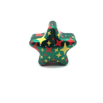 China Other Tinplate Small Five-pointed Star Can Storage 5 Side Iron Box Snack Candy Metal Box Packaging for sale