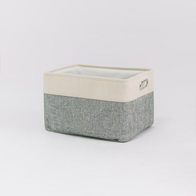 China Viable Good Quality Collapsible Canvas Storage Basket Bin Storage Basket Canvas With Cotton Handles Basket for sale