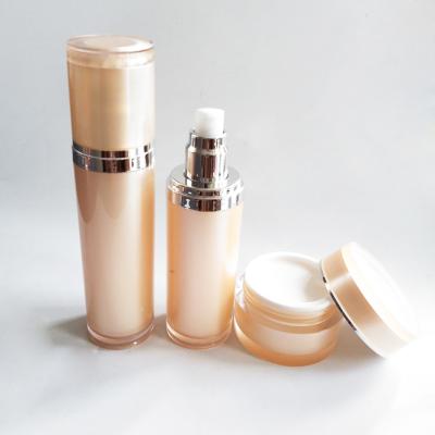 China High Quality Personal Care Yellow Cosmetic Qunfang Lotion Bottle And Cream Jar for sale