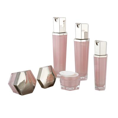 China Factory direct high quality cosmetic hexagon empty lotion plastic cosmetic bottle for sale