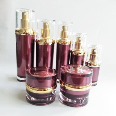 China Personal care factory sells acrylic empty cosmetic wholesale convex shoulder lotion bottle and cream jar for sale