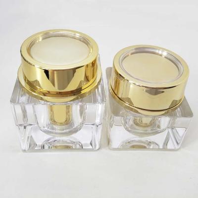 China Gold cosmetic square skin care cream factory direct sales packaging thick wall cream jars for sale