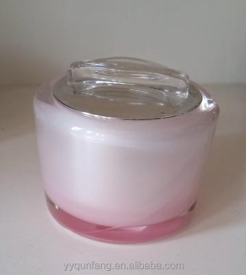 China Qunfang 50g Skin Care Cream Square And Round Acrylic Cosmetic Cream Jar for sale