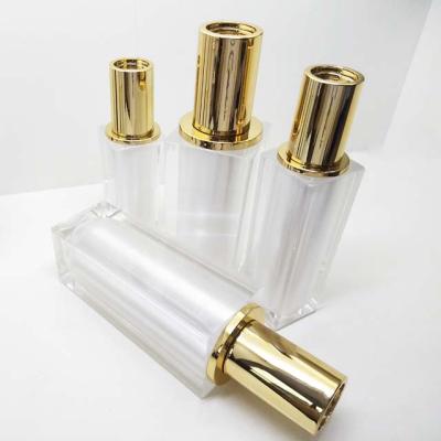 China High quality white empty acrylic personal care cosmetic bottle with pump for personal care for sale