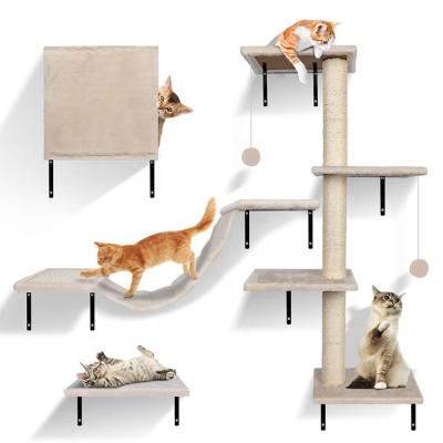 China Climbing Cat Climb Track Pet Furniture Multifunctional Cat Toy Modern Wall Mounted Shelves for sale