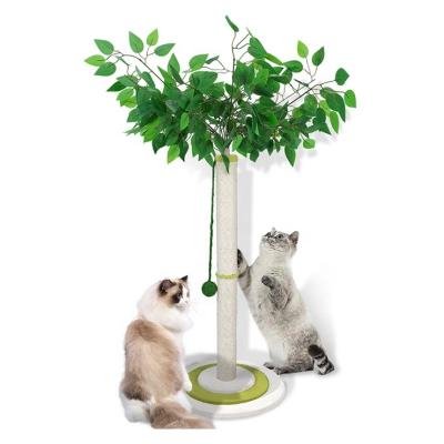 China SISAL HIGH QUALITY CAT TOY CAT SCRATCH COLUMN EASY TO INSTALL SIMULATED PLANTS GREEN for sale