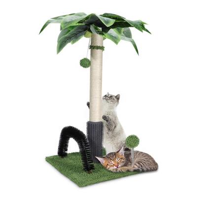 China SISAL HIGH QUALITY MULTIFUNCTION CAT TOY CAT SCRATCH COLUMN EASY TO INSTALL SIMULATED PLANTS SQUARE BASE for sale