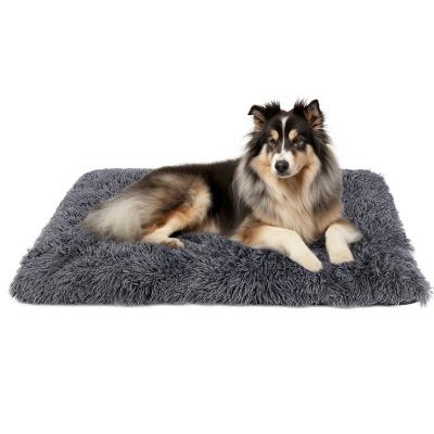 China Sustainable 42INCH XXXL Soft Luxury Plush Round Ultra Comfortable Dog Pet Bed Cushion for sale