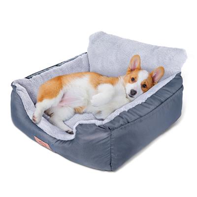 China Sustainable Multifunction Dog Car Seat High quality Travel Dog bed with safe belt Pet Bed Cushion waterproof fabric for sale