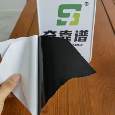 China BG1133 Semi Glossy Paper with Black Adhesive Glue and White Glassine Liner for sale