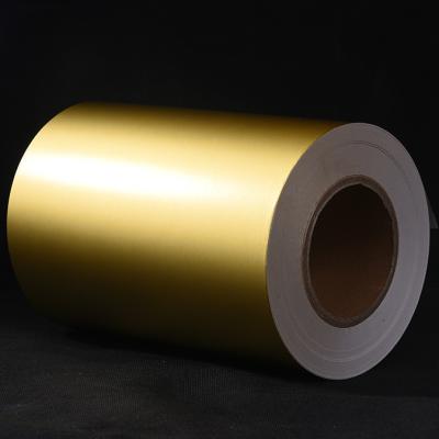 China WG6333 Matte gold aluminum foil paper water glue with white glassine liner for sale