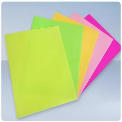 China Fluorescent Yellow Paper Adhesive Fluorescent Yellow Paper WGA333 Inkjet Printing Fluorescent Paper for sale