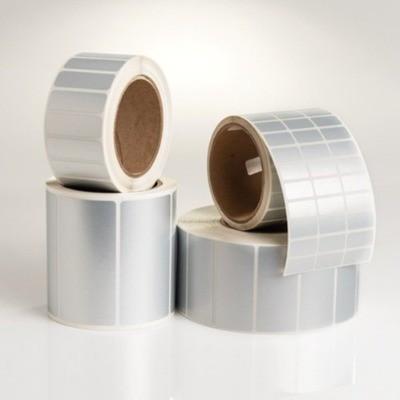 China MATTE SILVER PET ADHESIVE SILVER POLISTER BARCODE LABELS for sale