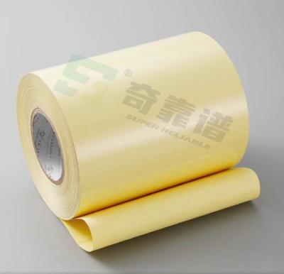 China Adhesive PVC Film Clear PVC Film Adhesive with PE Coated Kraft Liner in Roll zu verkaufen