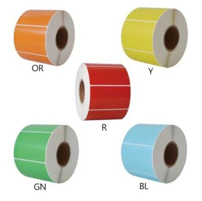 China Orange Yellow Red Blue Green Color Thermal Sticker Thermal Label Thermal Barcode Sticker for sale