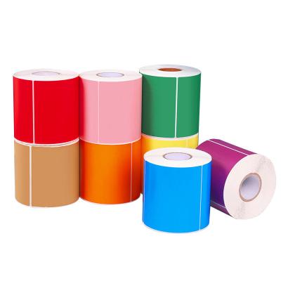 China Weifang Made Printed Adhesive Direct Thermal Label Color Thermal Sticker Top Coated Thermal Sticker for sale